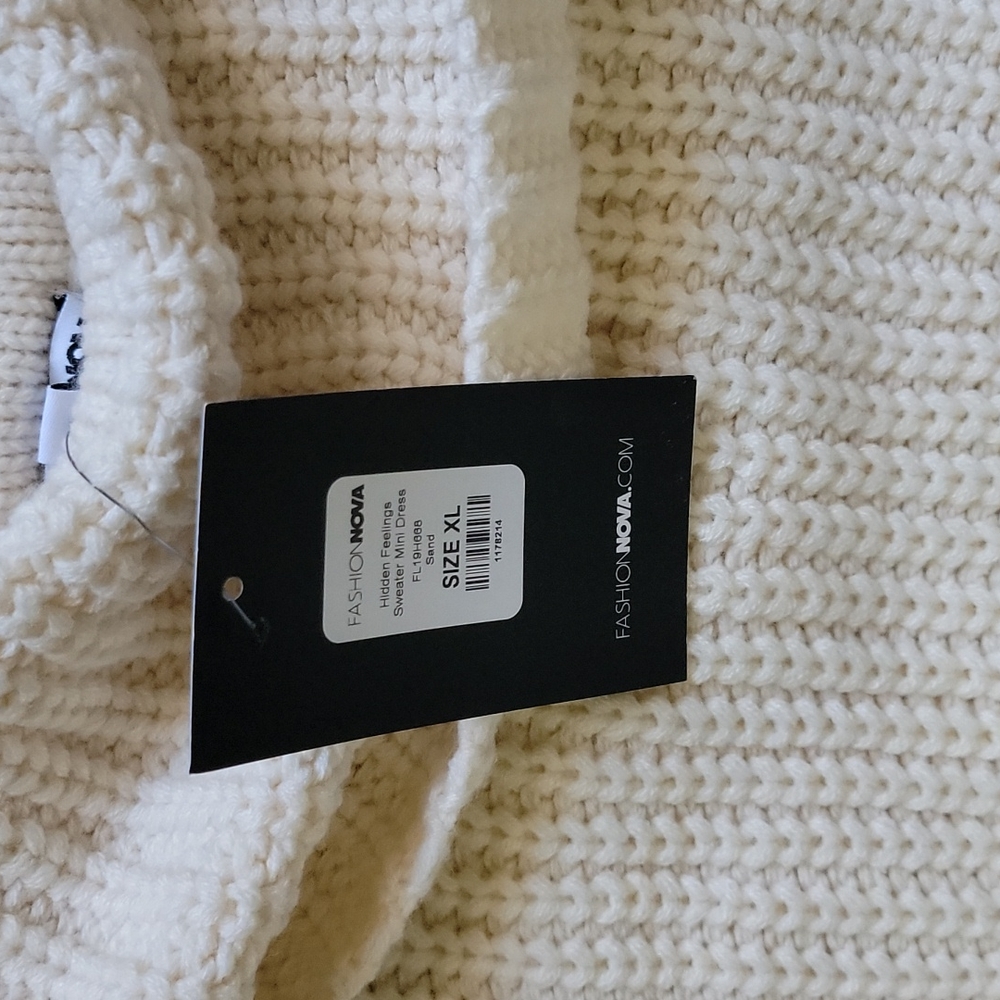 Fashion Nova, cream, knit sweater, XL, NWT - Picture 5 of 5